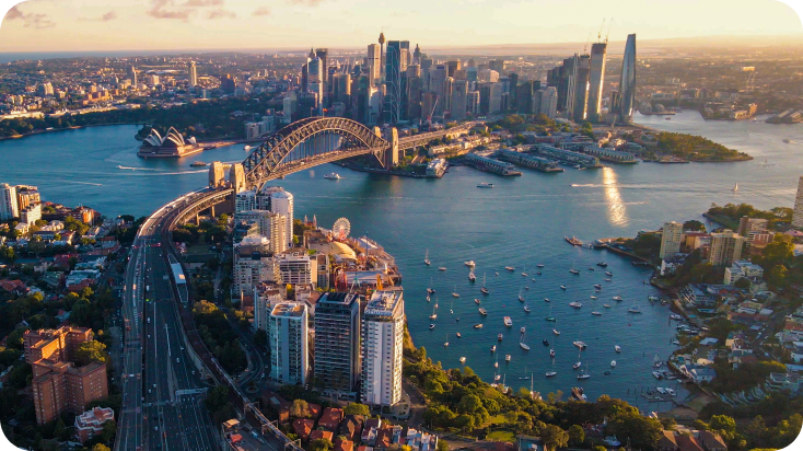 aerial view of Sydney